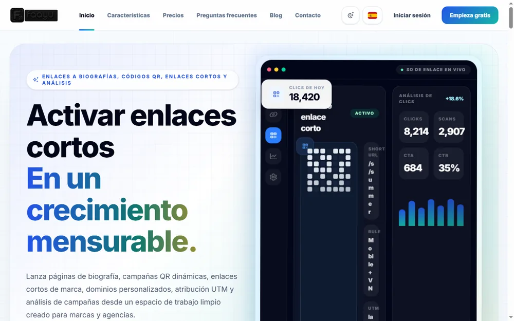 Faayu Link - Gestión de enlaces, QR y analítica